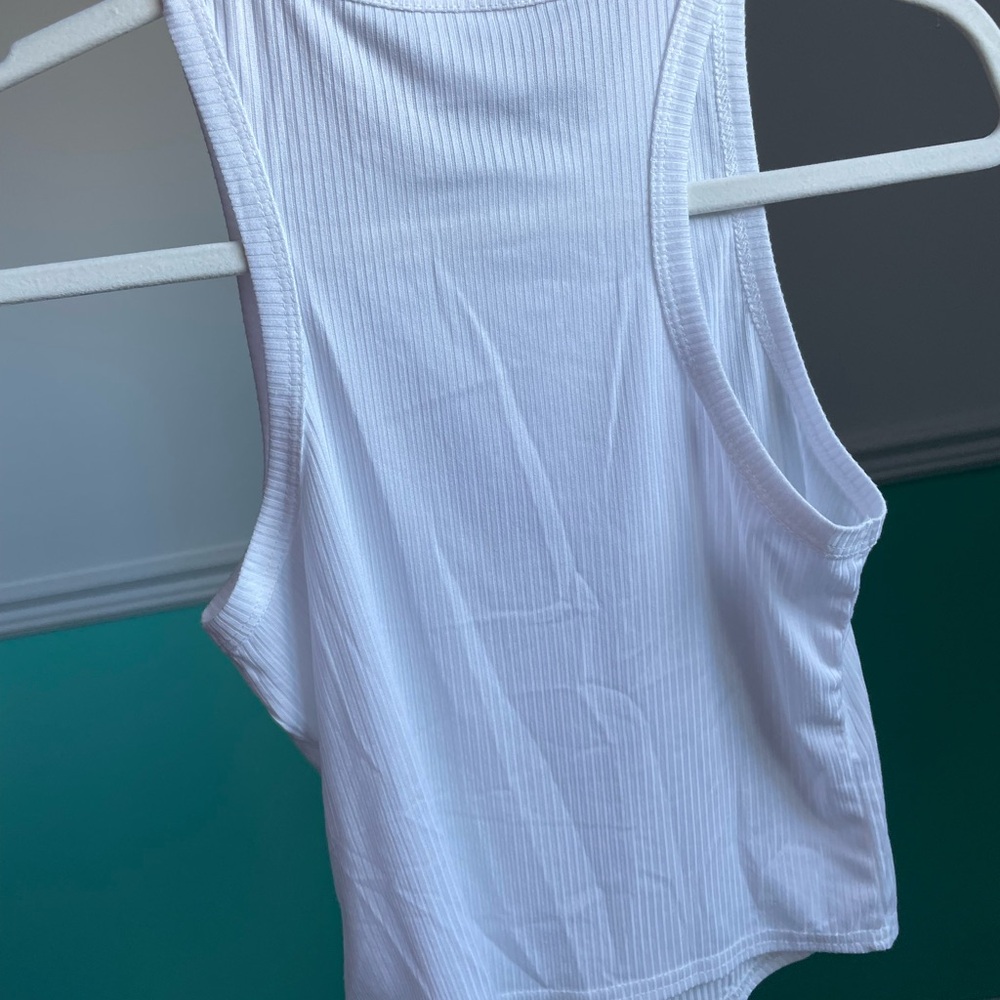 Olivia Rae White Ribbed Tank Top - Picture 2 of 3